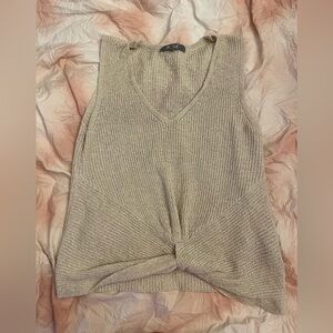 Tan knitted tank top